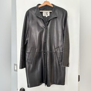 VINTAGE GENUINE LEATHER COAT BLACK